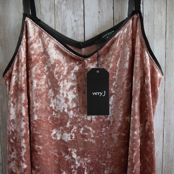 NWT Pink Velvet Slip Dress V Neck A Line - Picture 3 of 6